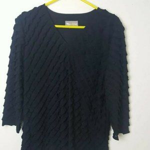 Tan Jay Blouse Woman’s 1X Black Shirt Blouse